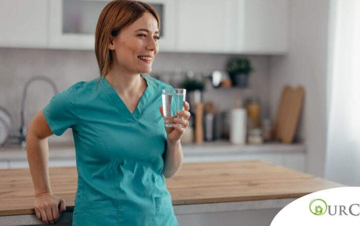 A home care aide in her daily routine.